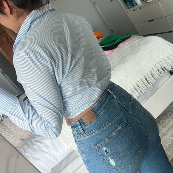 Stradivarius cropped stripped shirt - Picture 3 of 5